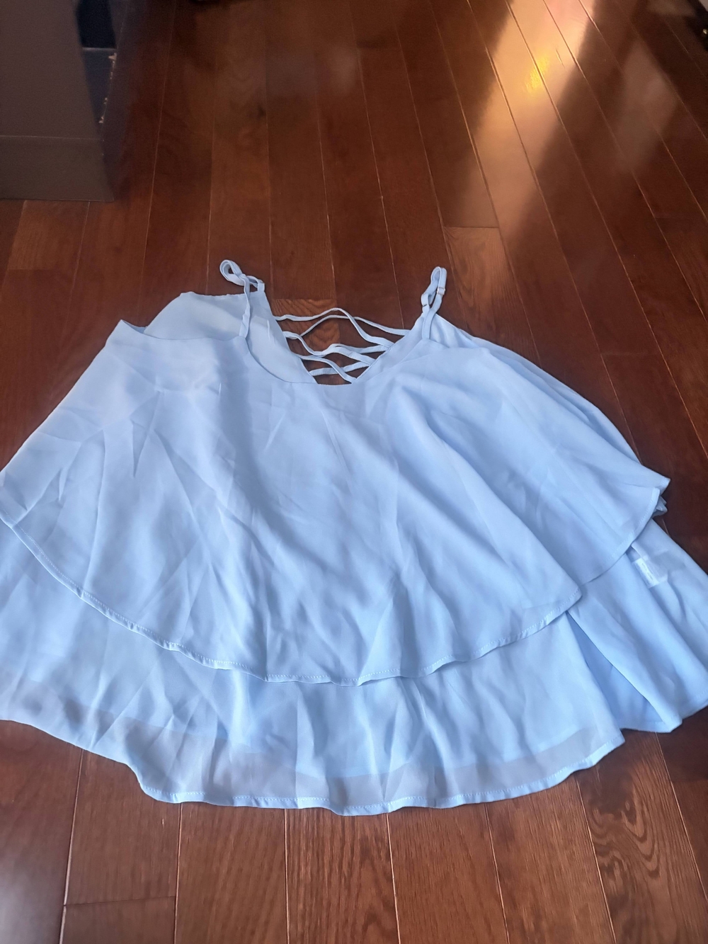 SHEIN Light Blue Layered Strappy Cami Top